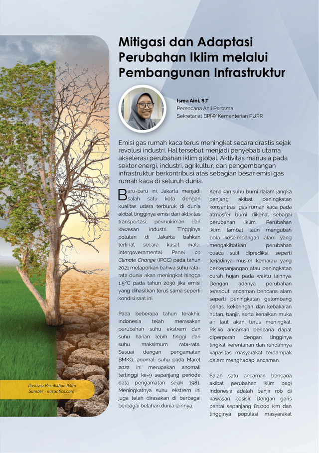 Mitigasi dan Adaptasi Perubahan Iklim melalui pembangunan Infastruktur
