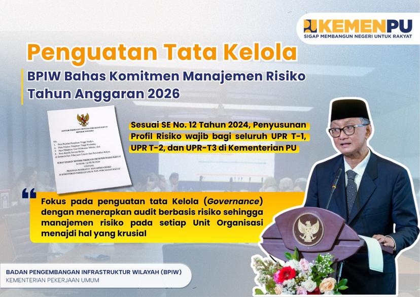 Penguatan Tata Kelola, BPIW Bahas Komitmen Manajemen Risiko TA 2026