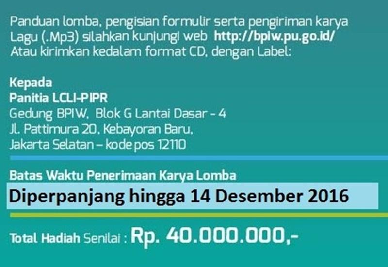 Perpanjangan batas waktu pendaftaran LCLI, dan Pengumuman data masuk ke website