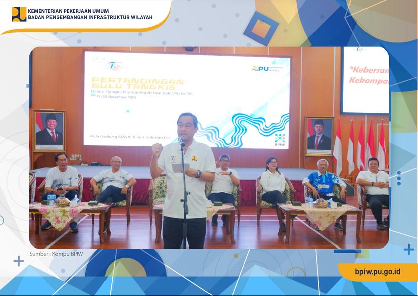 Buka Pertandingan Bulu Tangkis dalam Rangka Hari Bakti PU, Kepala BPIW Tekankan Kebersamaan