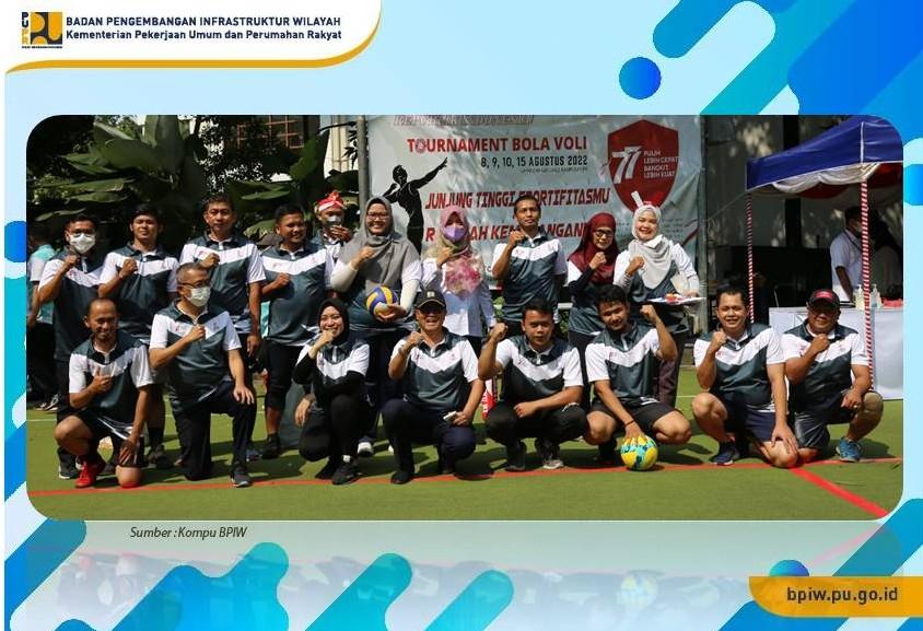 Berjuang dengan Gigih, BPIW Tanding Voli Melawan Ditjen SDA