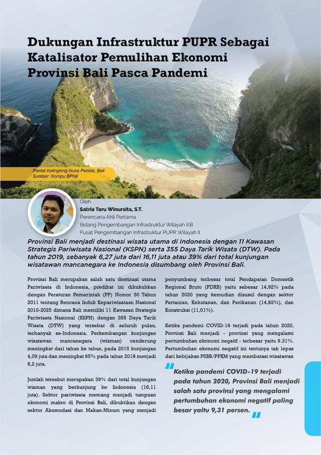 Dukungan Infrastruktur PUPR Sebagai katalisator Pemulihan Ekonomi Provinsi Bali Pasca Pandemi